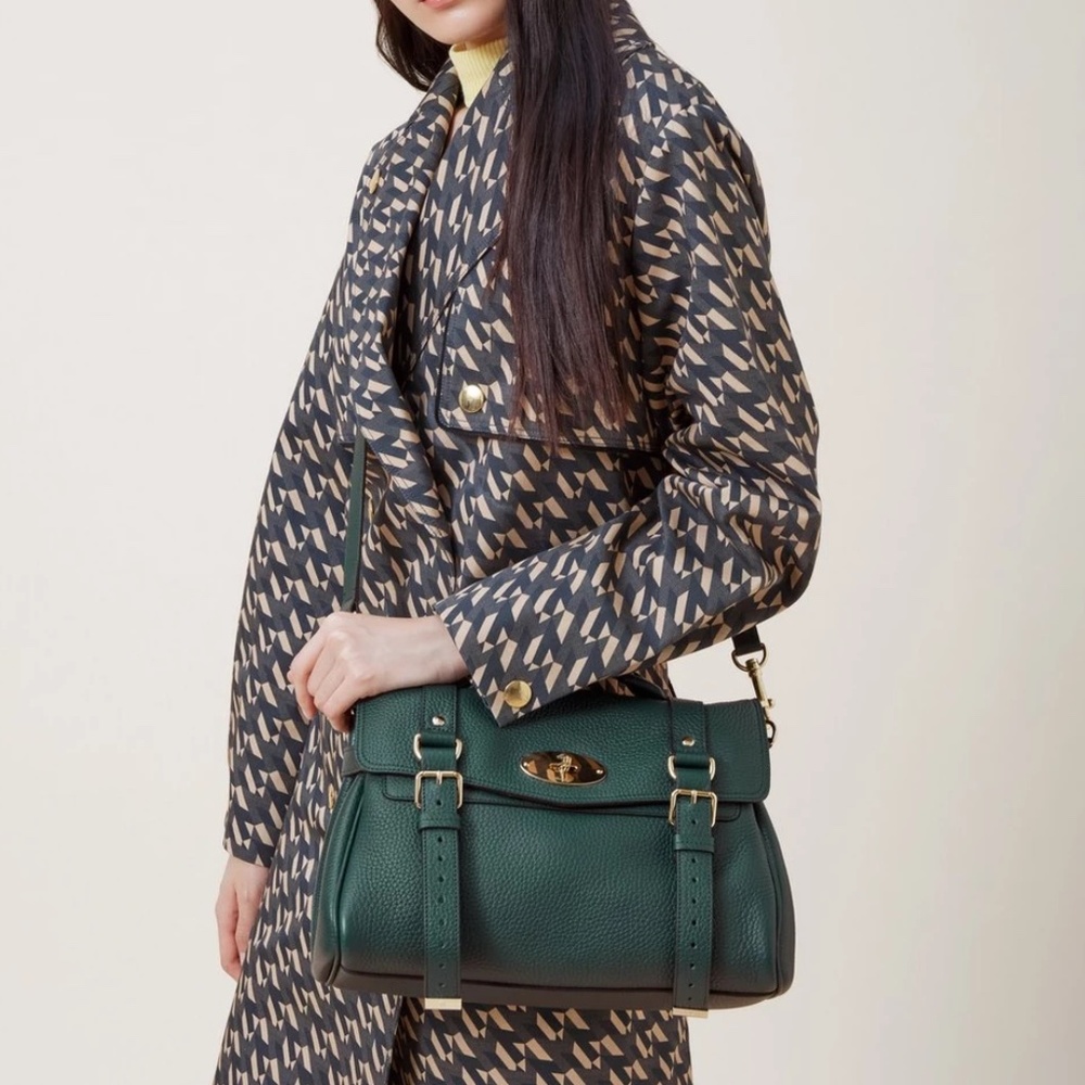 Mulberry 'Alexa' in Mulberry Green Heavy Grain Leather Bag - MSRP $1595 - NWT - Picture 7 of 7